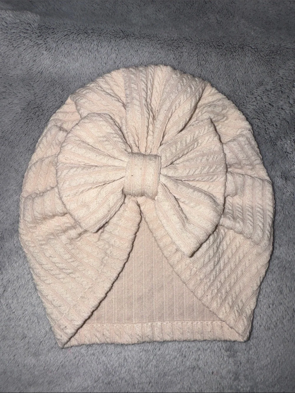 Soft Knit Bow Turban Hat in Light Pink - Women's Accessories